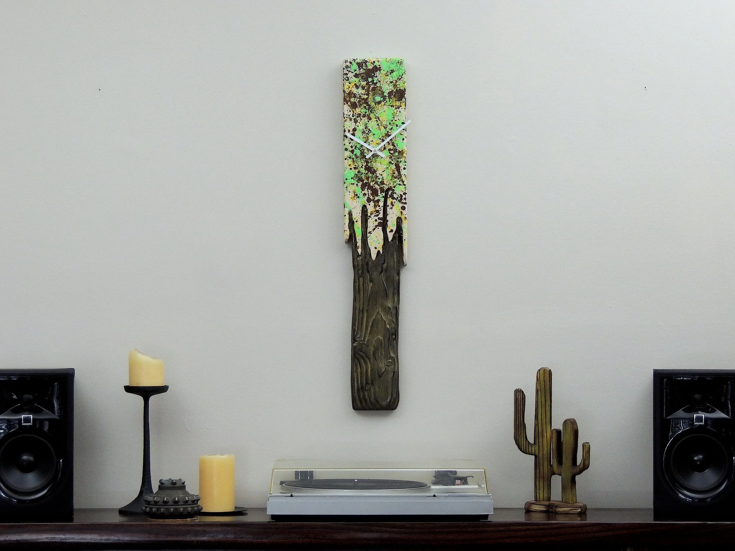 Textured Wood Clock Abstract Art - Watts 0002 — Korzen Designs